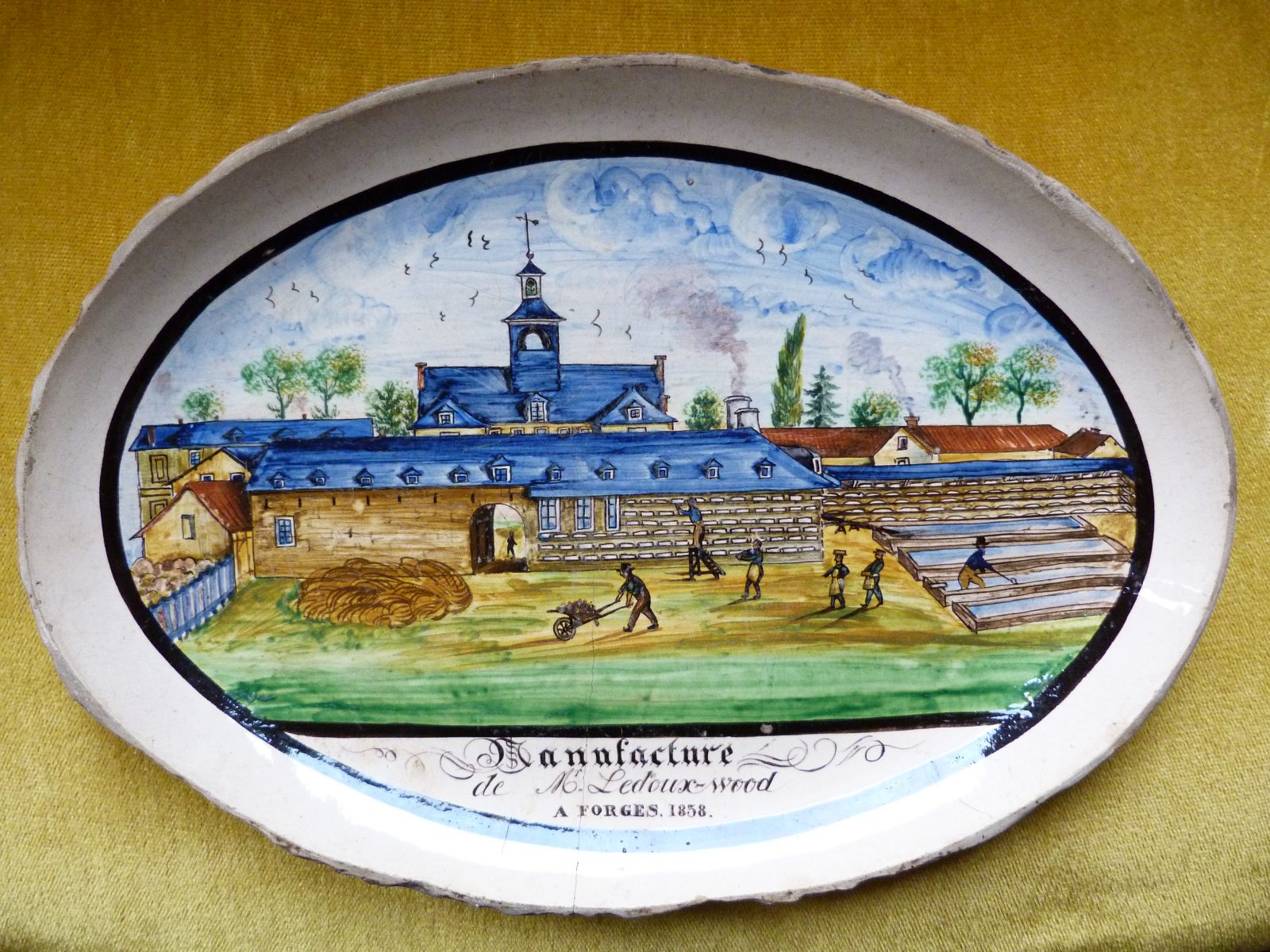 Plates made during the second period of operations of the Ledoux-Wood workshops, undated. Drawing in pen, pencil and wash by C. Ridey