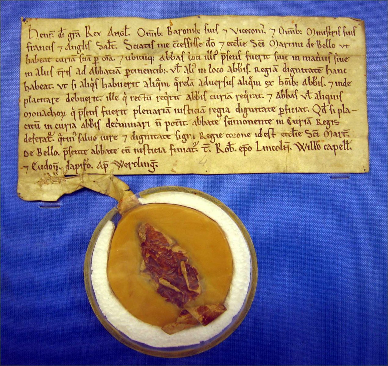 Charte d’Henri Ier, fils de Guillaume le Conquérant, en faveur de l’abbaye de Battle