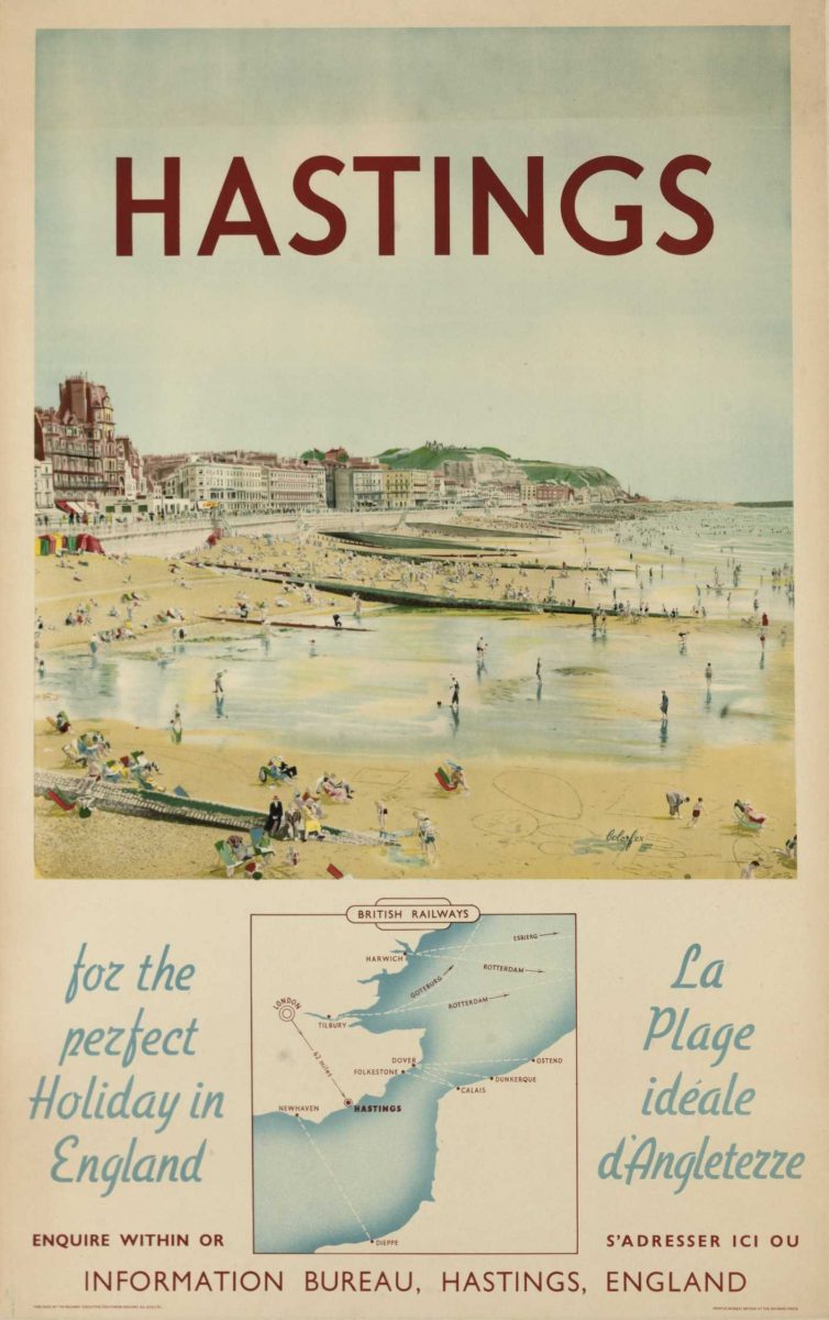 Hastings, for the perfect holiday in England, poster published by British Railways