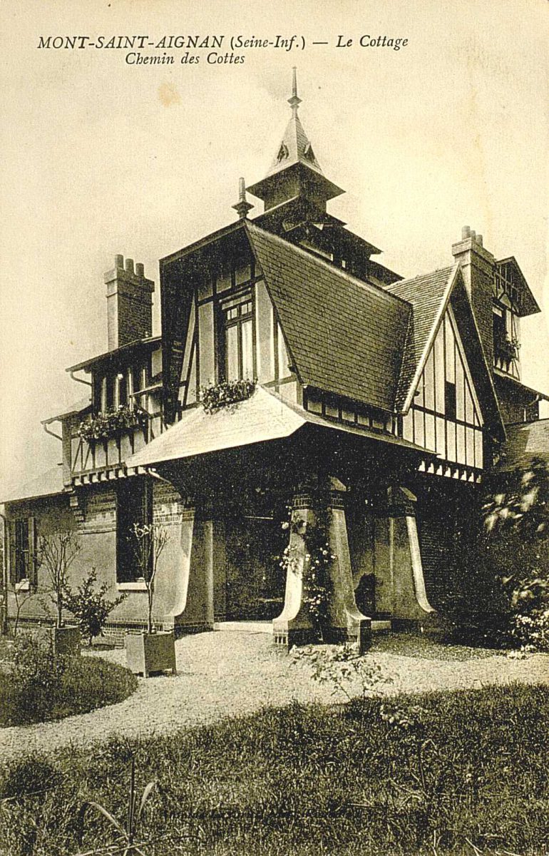 Une villa citadine d’inspiration régionaliste : Rouen, villa rue Senard, architecte P.Lefebvre. Planche imprimée extraite de « Villas et petites maisons du XXème siècle » Paris : Librairie centrale d’art et d’architecture