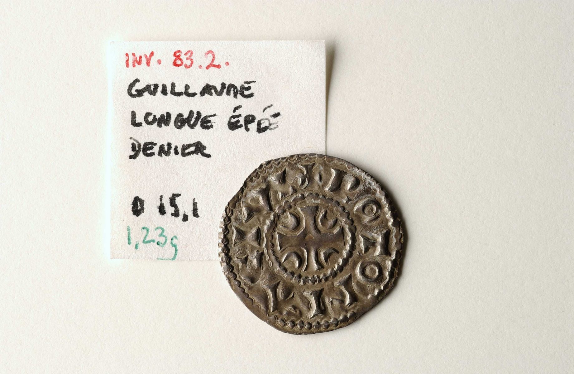 Silver coin to the effigy of Duke William Longsword