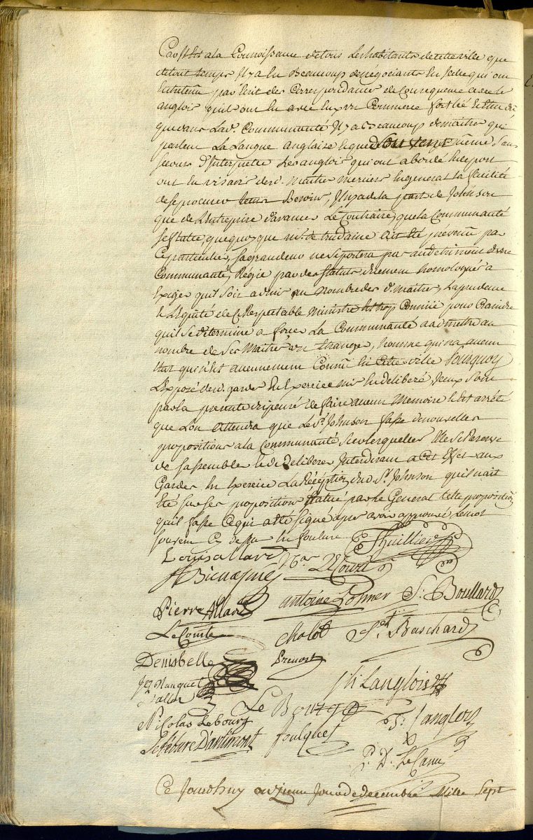 Dieppe haberdashers refuse to allow an Englishman to join their corporation, 5 December 1765