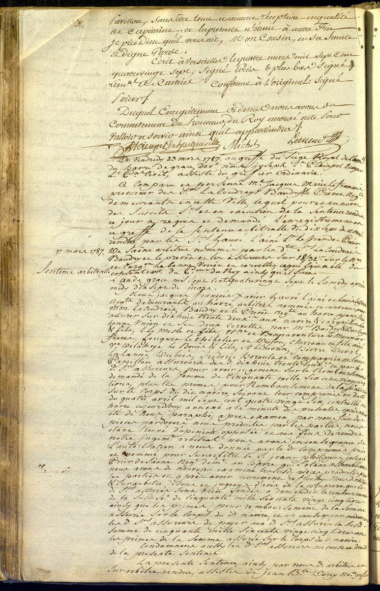 Lettre du roi au capitaine Smith