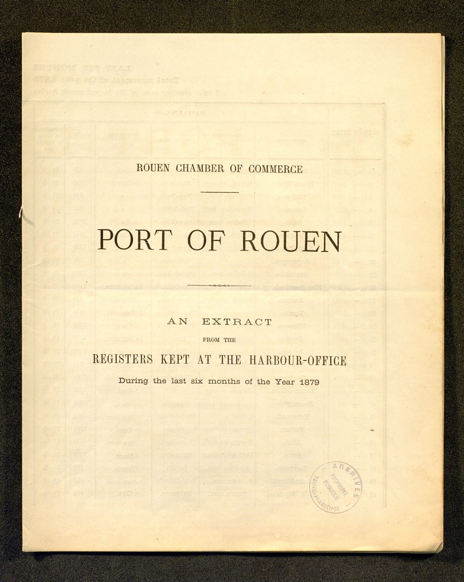 Movements of vessels in the port of Rouen